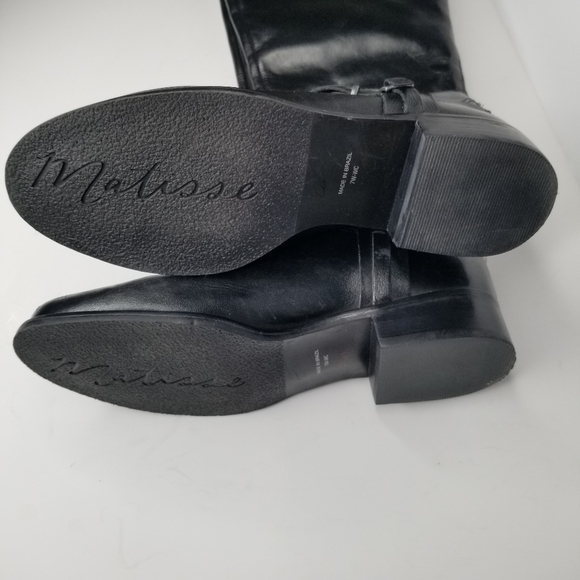 MATISSE NWOT Wide Calf Black Leather Moto Riding Boot with Back Zipper - Picture 2 of 9